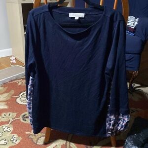 Loft navy white red size large top